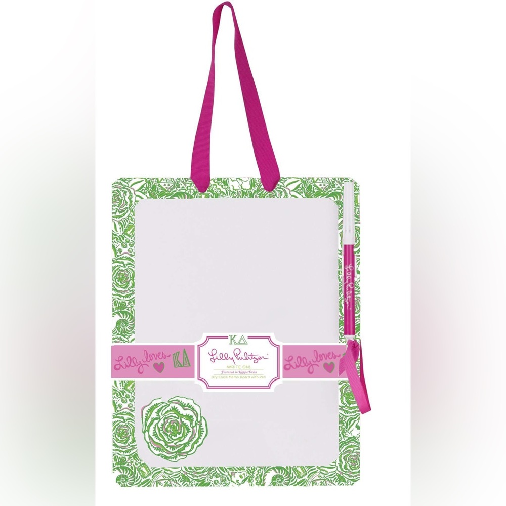 Lilly Pulitzer Green and Pink Floral Hanging Art